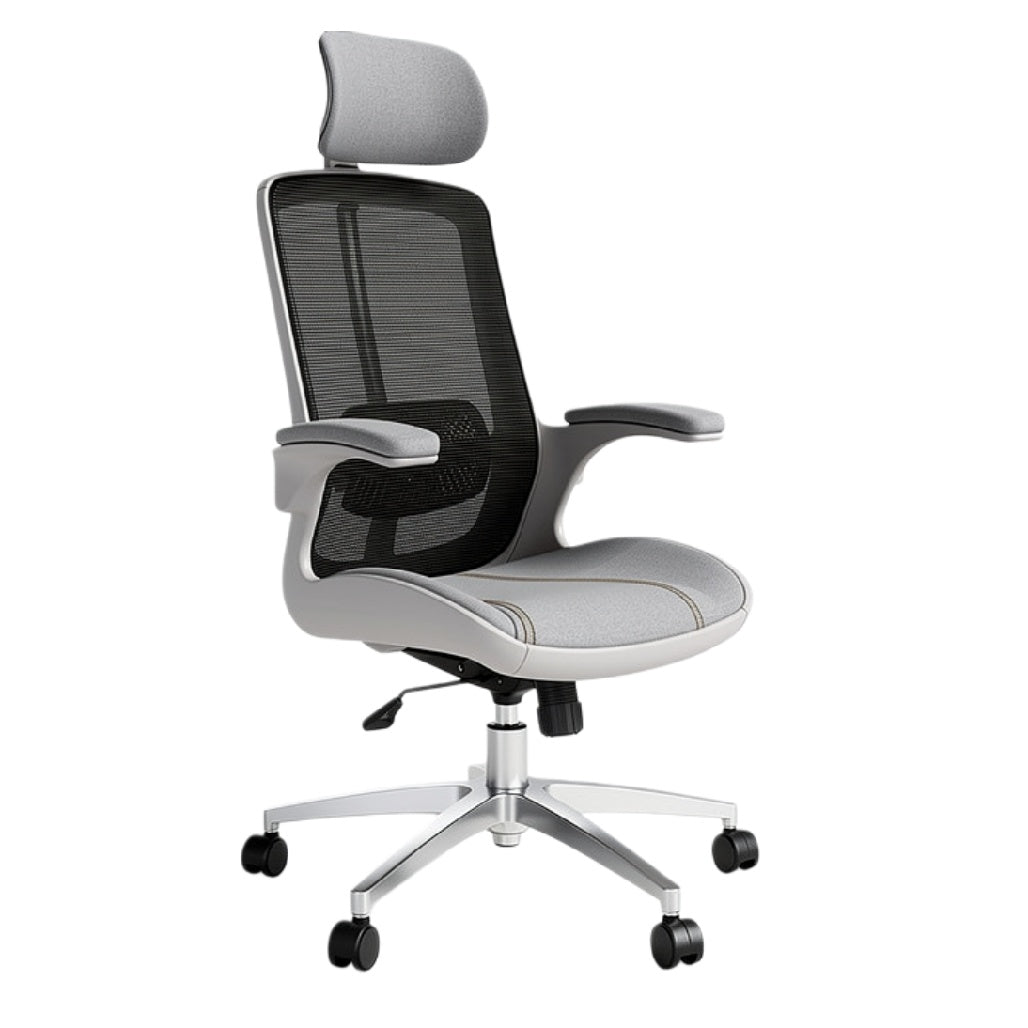 Ergonomische bureaustoel met mesh rugleuning en verstelbare hoofdsteun