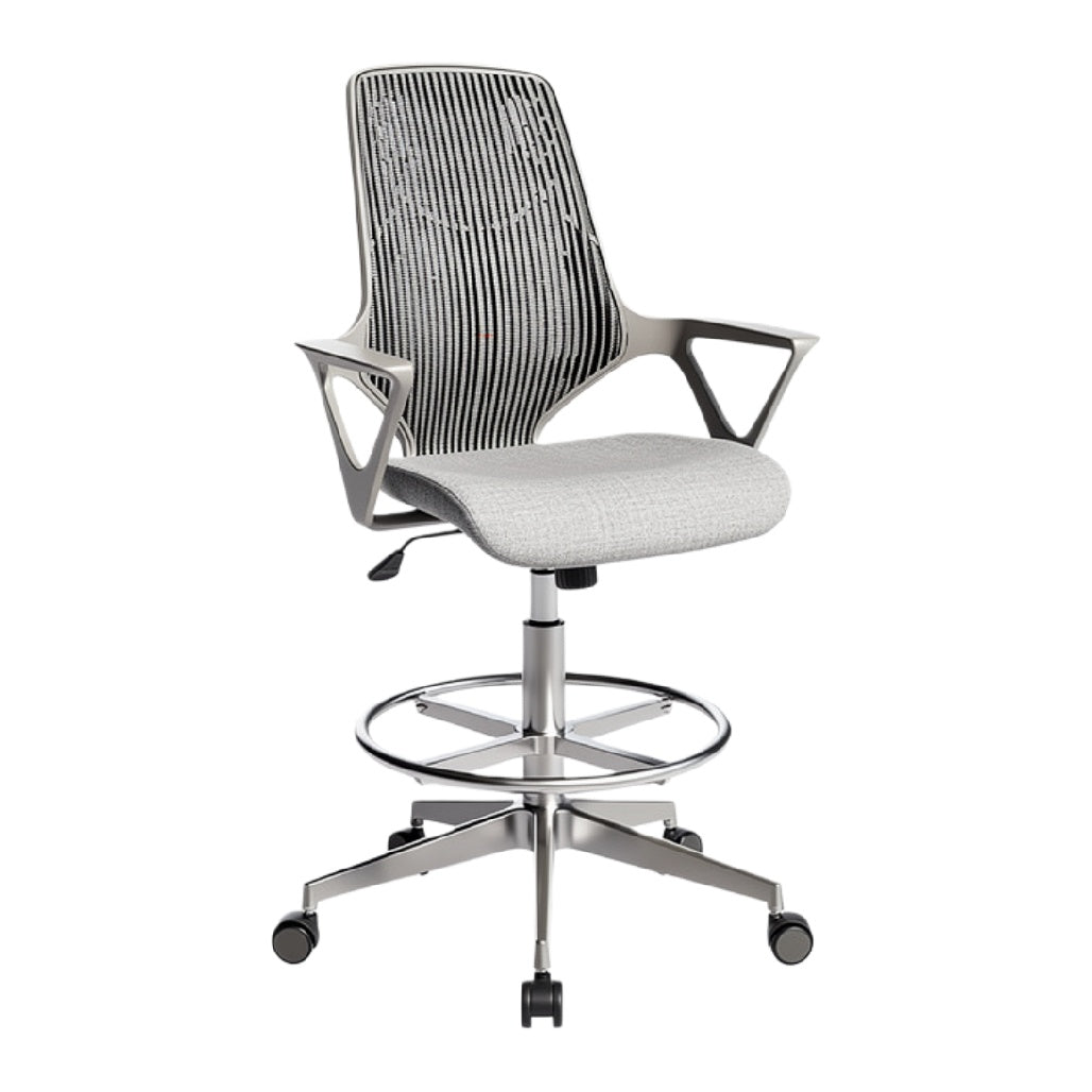 Ergonomische bureaustoel met verstelbare rugleuning en voetensteun