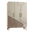 Moderne kast met geometrisch design en houten poten