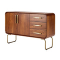 Moderne houten dressoir met gouden handgrepen